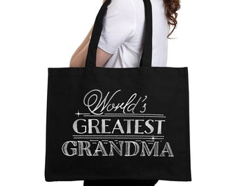 Grandma Gift - Grandma Large Canvas Tote, Mother's Day Tote, Grandmother Gift, Grandma Tote, Grandma Birthday Gift, Grandma Christmas Gift