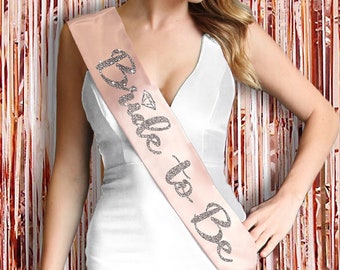 Bride to Be Silver Glitter Sash, Engagement Sashes, Wedding Sash, Bridal Shower Sash, Bachelorette Party Sash, Bachelorette Decorations