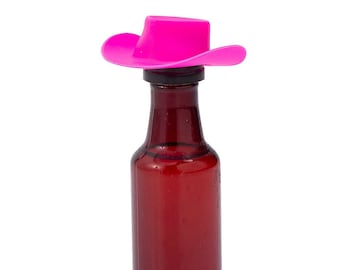 Country Western Favors • Pink Cowgirl Hat Mini Shooter Topper • Plastic Boot Shaped Shot Glass • Party Drinks • Bach Party • Cowboy Boot