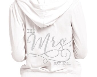 Bride Gift • The Mrs EST 2024 2025 Lightweight Sweatshirt • Bride Zip Up • Bridal Sweatshirt • Bachelorette Gift • Honeymoon Shirt