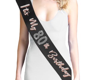 One Size Its My 80th Birthday Satin Sash for 80th Birthday Decorations Women 80 Birthday Gift Party Accessories HOWAF Rose Gold 80th Birthday Sash