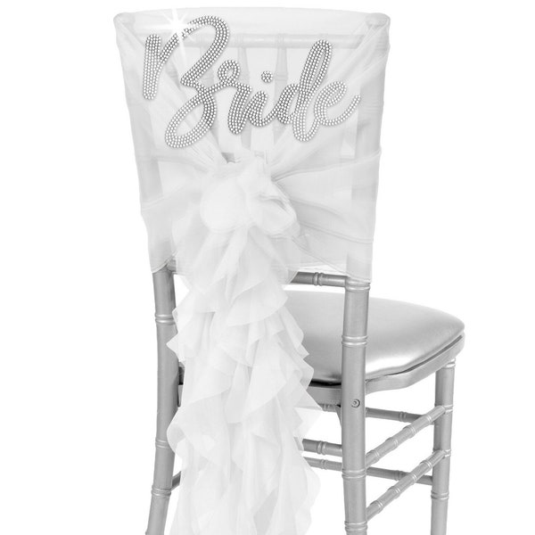 Bride Wedding Chair • Glam Bride Chair Cover • Bride Gifts • Bridal Shower Decoration • Bride Décor • Wedding Decorations • Reception Decor