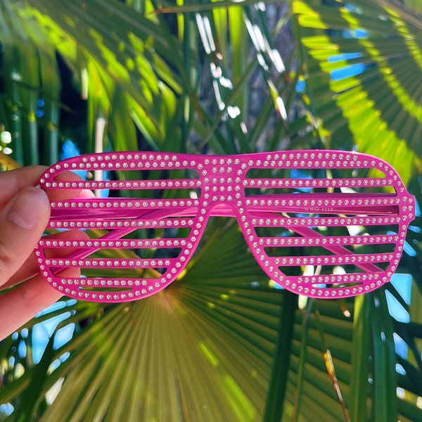 Fun Party Favors • Neon Bling Glasses • Sunnies • Jumbo Sunglasses • Shutter Pink, Turquoise, Lime Green Glasses • Bach to the 80s • 90s