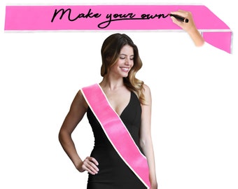 DYI Blank Sash • Quality Double Layer Satin Sashes • DIY • Make Your Own • Graduation • Costume • Birthday • Retirement • Gender Reveal