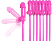 Pink Penis Straws - Bachelorette party Straws, Hen Party, Bendy Dick straw, dirty Bachelorette Party Decorations, cock cocktail straw