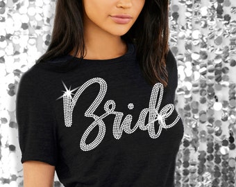Bridal Party Shirts • Bride Glam Rhinestone Shirt • Bridesmaid Tshirt Ideas
