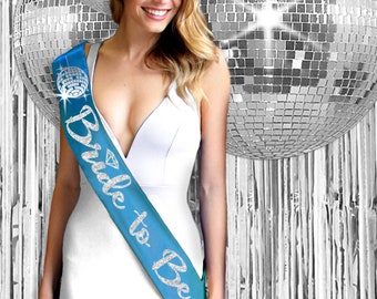 Mamma Mia Bachelorette Party • Silver Glitter Bride to Be Satin Sash • Bride Sash • Bachelorette Party Sash • Bride Gift • Disco Outfit