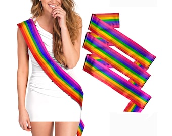 Gay Pride Sashes - EnGAYed, Gay Wedding, Lesbian Wedding, Gay Bachelor Party, Bride to Be Sash, LGBTQ+ Sash, Rainbow Sash, Groom To Be