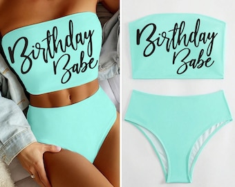 Bikini Birthday Swimsuit • Birthday Babe • Beach Swim Swimwear • Destination Birthday Party Weekend • Resort Birthday Party • Birthday Girl