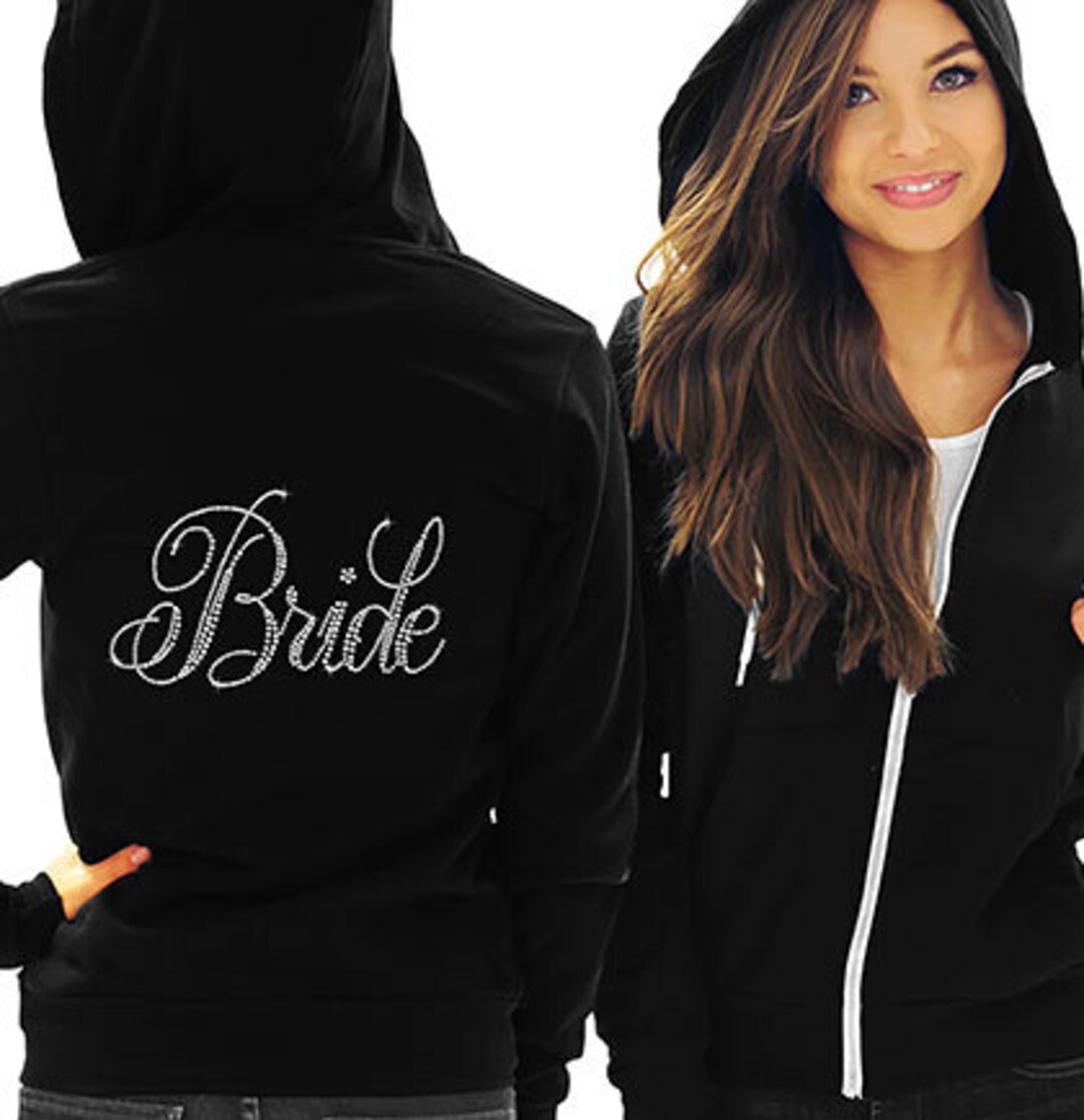 Bridal Party Fleece Hoodie Flirty Rhinestone Bridal Party Hoody