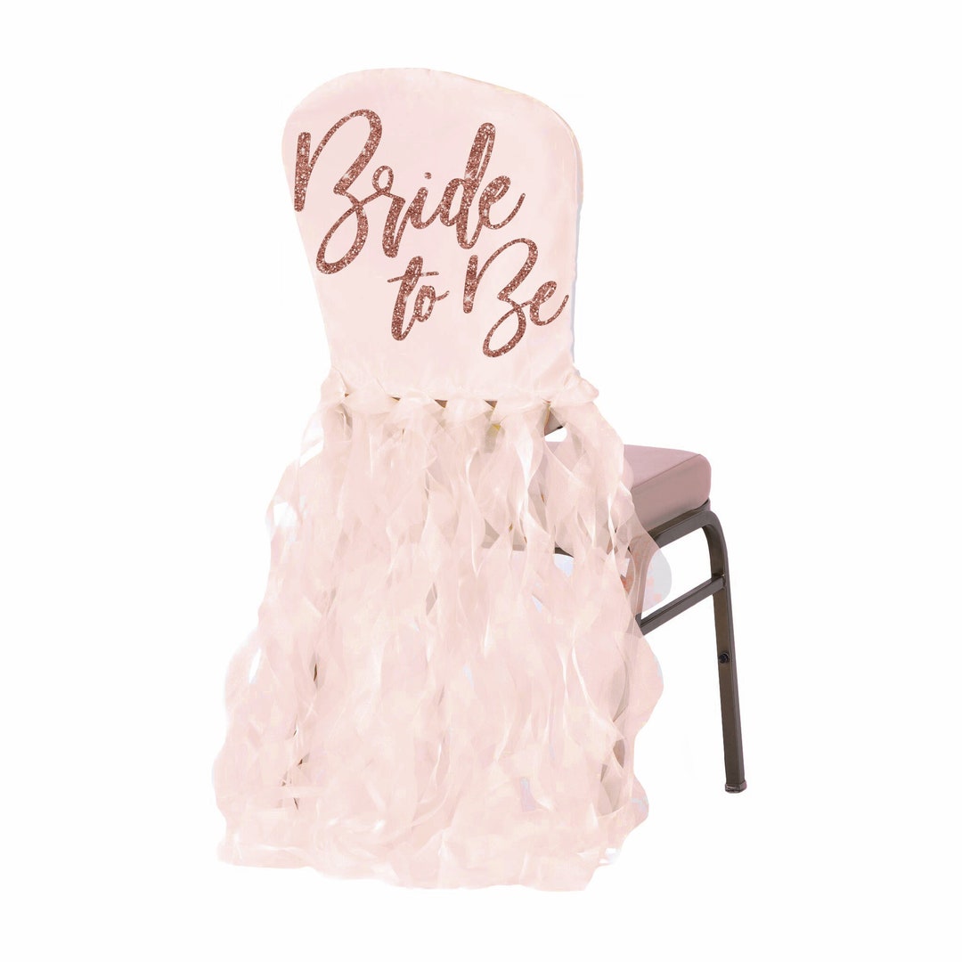 Bride Wedding Chair Glam Bride Rose Gold Banquet Chair Cover Bride