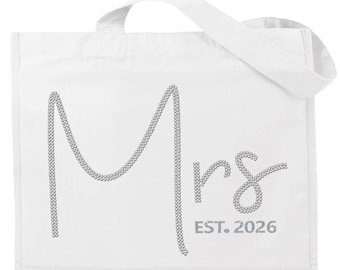 Mrs. Tote Bag • Jumbo Rhinestone Tote • Bachelorette Party • Honeymoon • 2026 2027