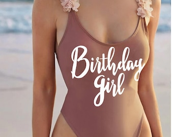 Birthday Bathing Suit • Rose Gold Birthday Girl Swimsuit • Birthday Swimwear • Birthday Party Weekend • Birthday Suit • Birthday Swims