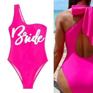 Bride Swimsuit • Size Small White Glam Bride One Shoulder Swimsuit • Bride Swimsuit • Honeymoon • Bachelorette Swimwear • LAST CHANCE