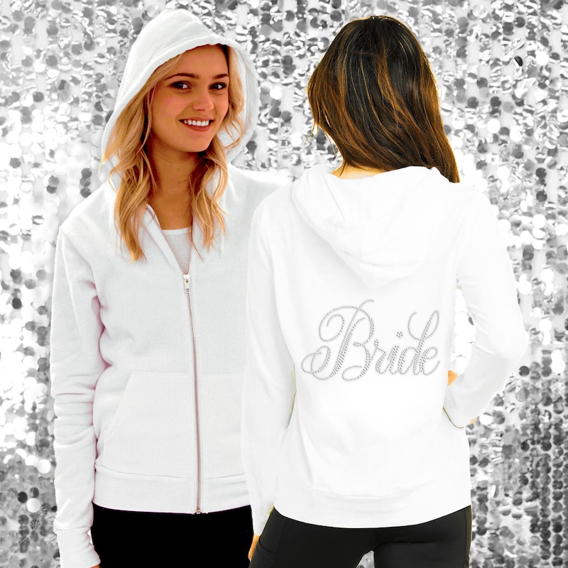 The Bride Boxy Zip Front Hoodie White