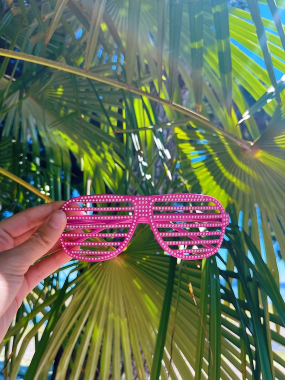 “Funny Sunnies” Crochet Sunglasses 3. Hot Pink and White