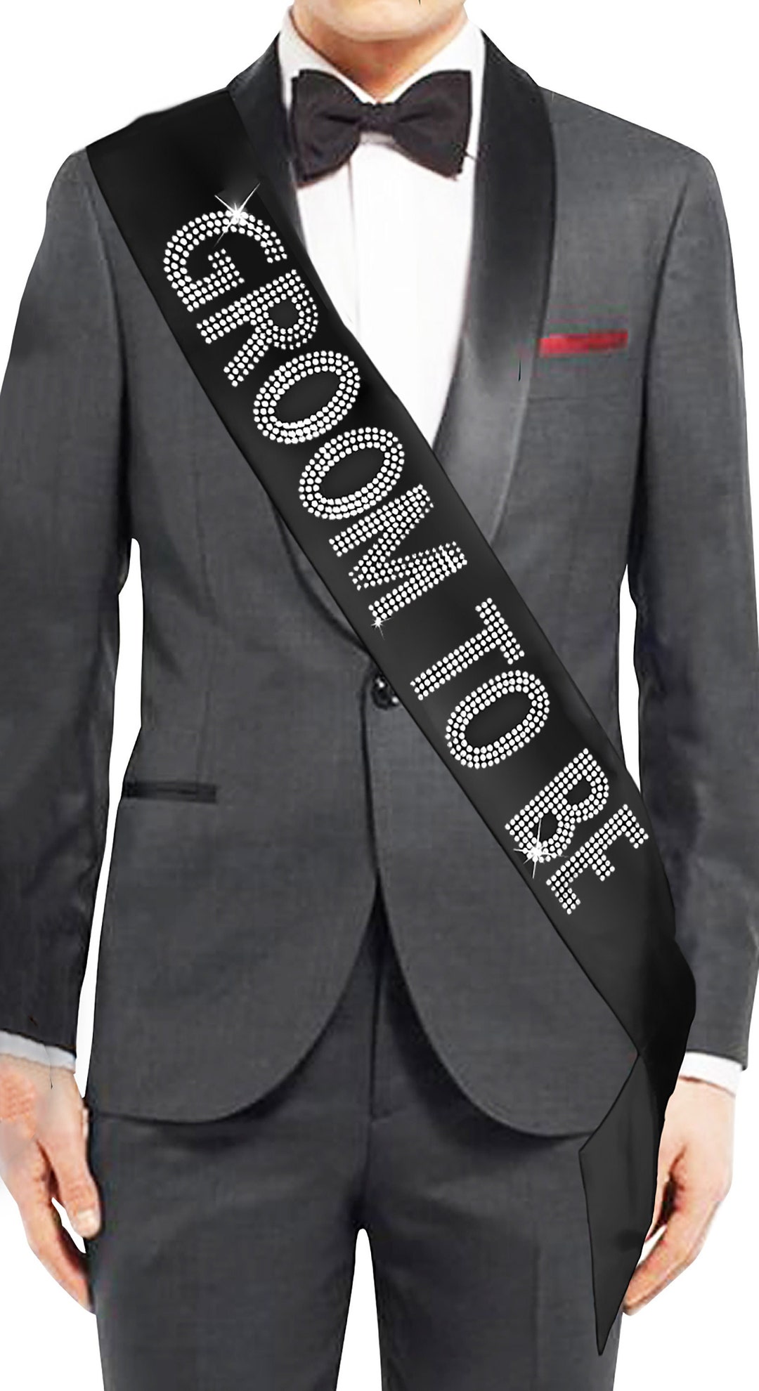 Rhinestone Groomsman Sash Groom Sash Bachelor Party Sash Bridal Shower Stag Do Engagement Party