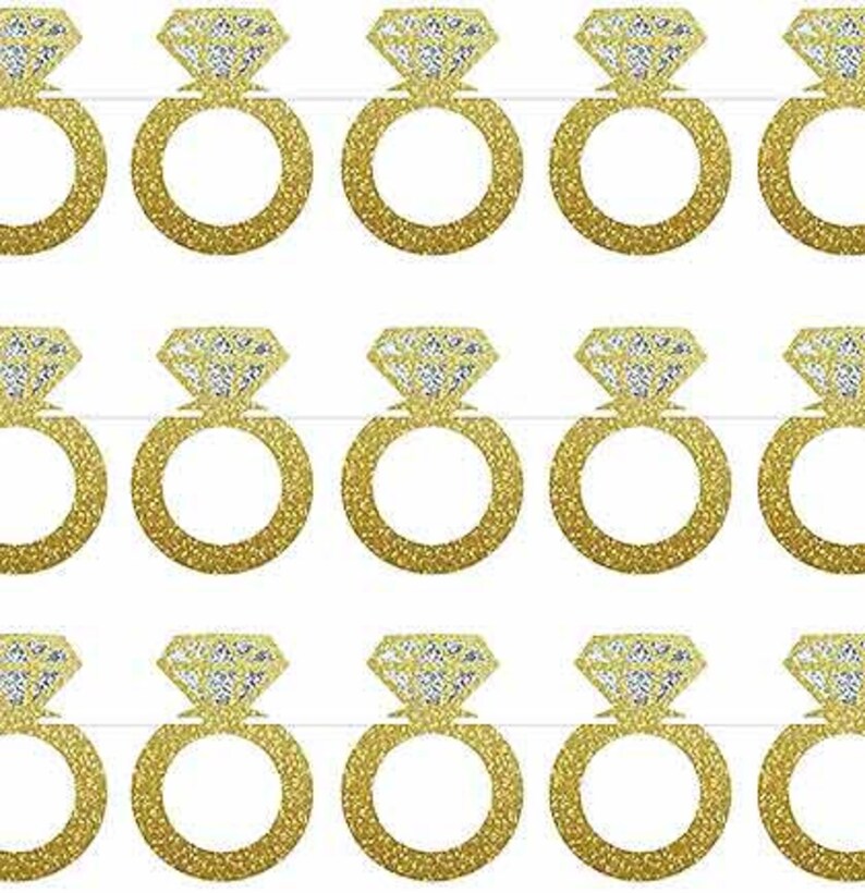 Gold Wedding Ring Bridal Shower Decor Metallic Gold Wedding Etsy