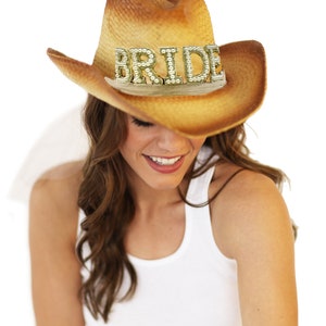 Pearl Bride Cowboy Hat Country Western Bride Hat, Straw Bride Hat, Country Wedding, Nashville Bride, Get Rowdy, Lets Get Nashty, Nash Bash image 3