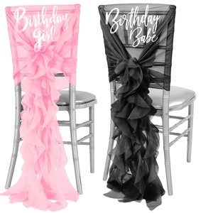 Birthday Chair Cover • Birthday Organza Chair Cover • Birthday Party Decoration • Birthday Party Supplies • Birthday Girl • Birthday Ideas
