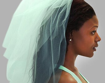 Mint Tulle Veil - Bachelorette Party Veil, Mint Bachelorette Veil, Bachelorette Party, Bridal Shower Veil, Hen Party Veil