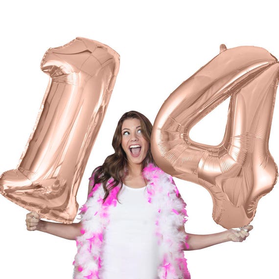 number 14 birthday balloon