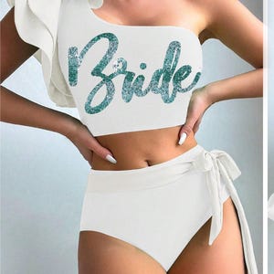 Last Toast on the Coast Swimsuit • Glam Bride Bikini • Bride Bridal Swimwear • Destination Bachelorette Party Weekend • Bride Swimsuit