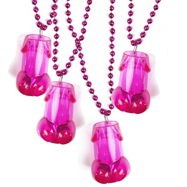Penis Shot Necklace • Pink Bachelorette Drinkware • Bachelorette Favors • Bachelor Party • Party Beads • Bachelorette Shooter • Dick Shot