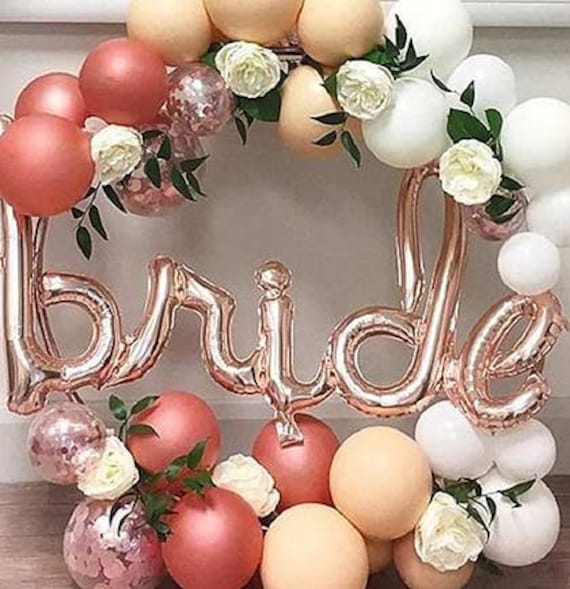 Rose Gold Bridal Shower Balloon Team Bride Balloons Bachelorette