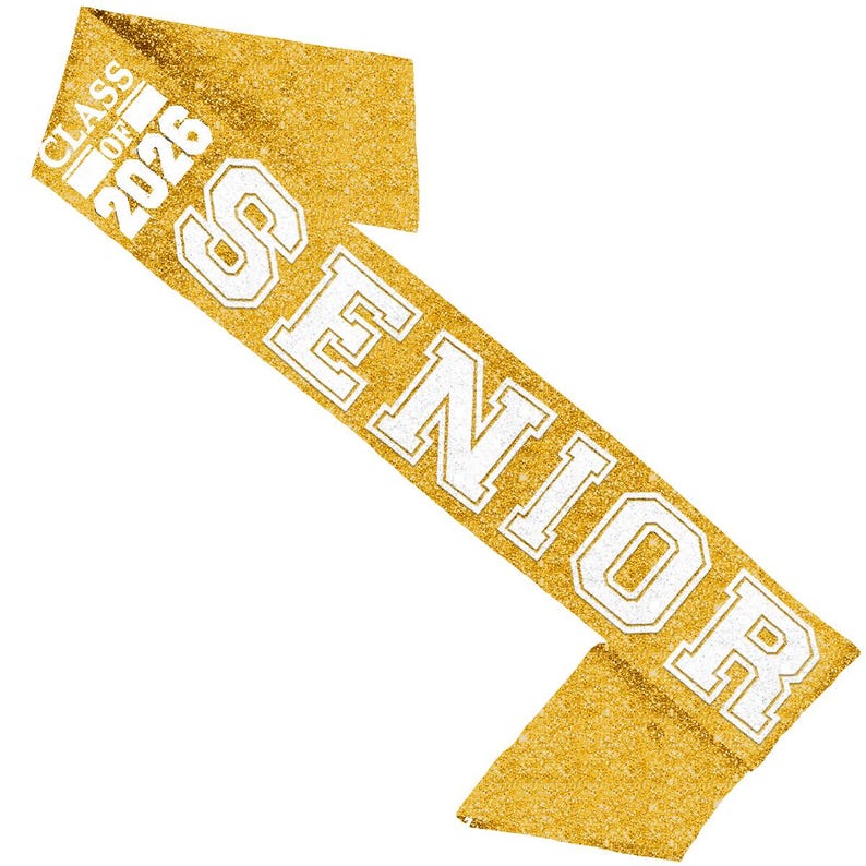 Black Gold Class of 2026 Senior Sash • Senior Pictures • Graduation ...