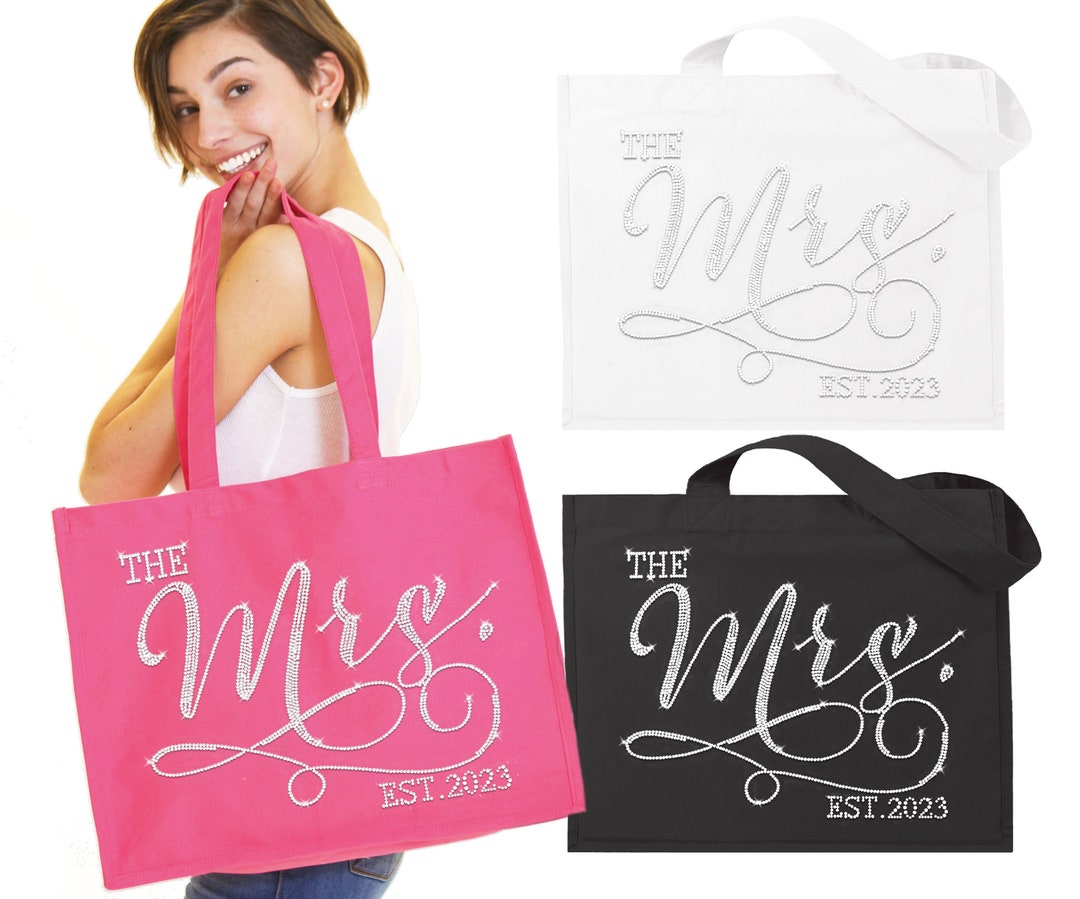 Bride Bag the Mrs. EST 2023 2024 2025 Tote Bag Jumbo Bride Etsy