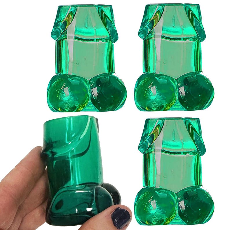 Bachelorette Party Ideas • Bachelorette Party Favor Shot Glasses • Gay Bachelor Supplies 4-Green Penis Shot