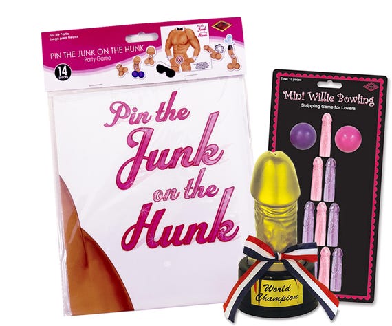Popular Party Games • Pin the Junk • Banana Ring Toss • Willie Award • Scavenger Hunt • Bachelorette Dares
