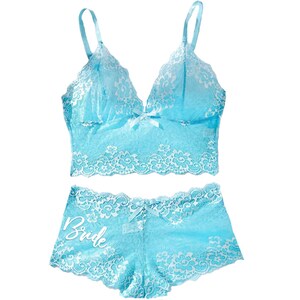 Something Blue Wedding Night Lingerie • Aqua Glam Bride Lingerie • Lingerie Shower Gift • Bachelorette Gift • Boudoir Bridal Lingerie