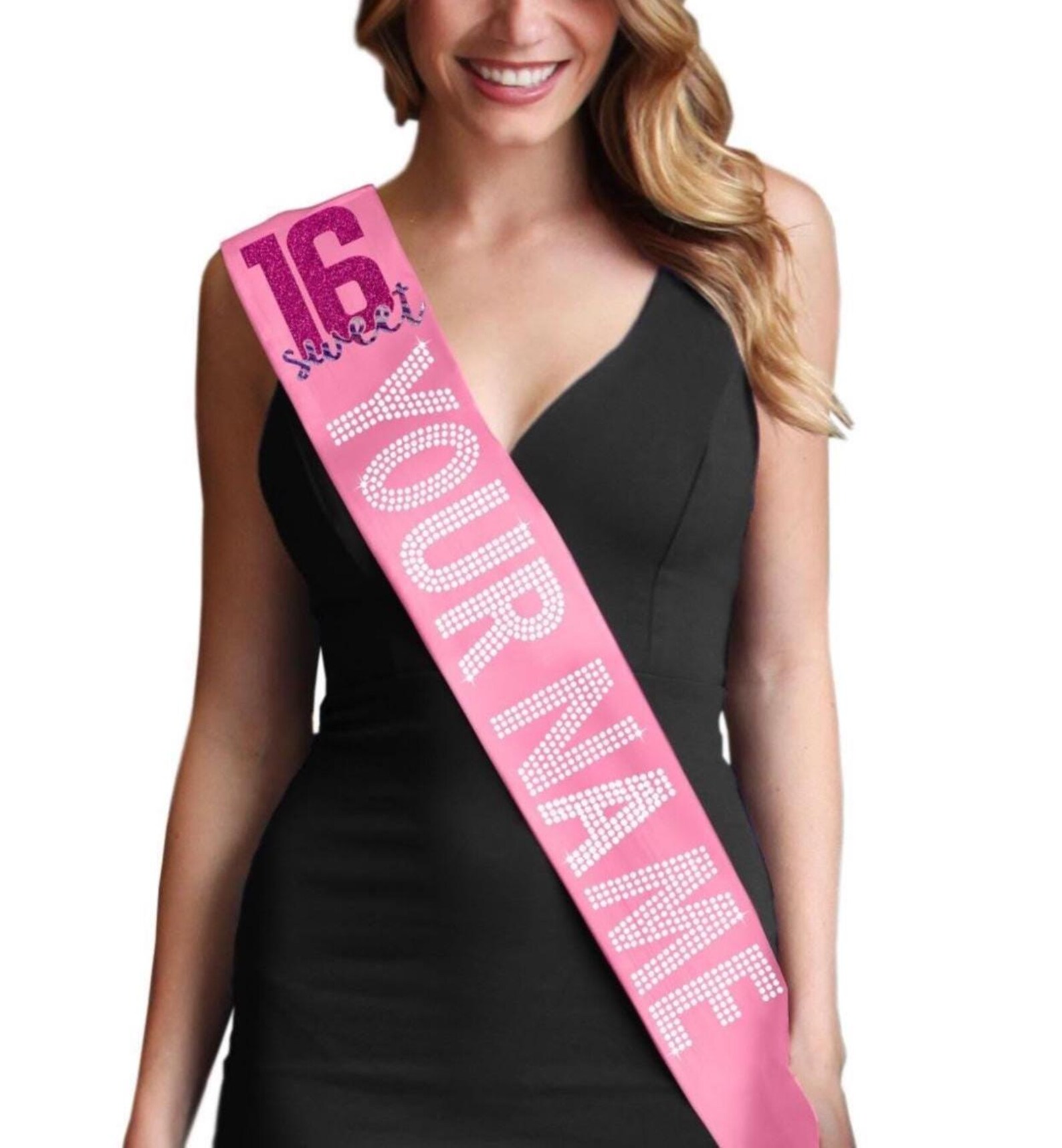 Sweet 16 Custom Name Rhinestone Sash • Sweet Sixteen • 16th Birthday - Etsy