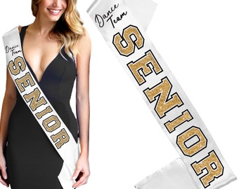 Dance Team Senior Sash • Drill Team • Graduation Gift • High School Senior • Sports Party Celebration • School Spirit Week • Homecoming