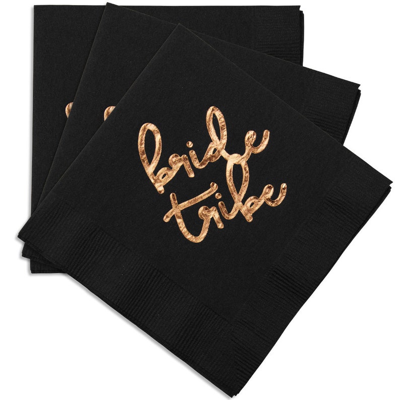 Bride Tribe Bachelorette Party Rose Gold Napkins Etsy