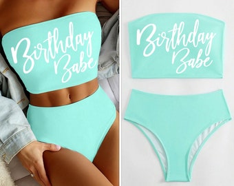 Bikini Birthday Swimsuit • Birthday Babe • Beach Swim Swimwear • Destination Birthday Party Weekend • Resort Birthday Party • Birthday Girl