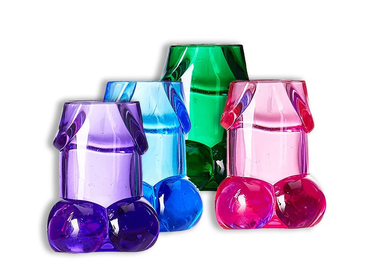 Penis Shaped Plastic Shot Glasses - 2" Tall