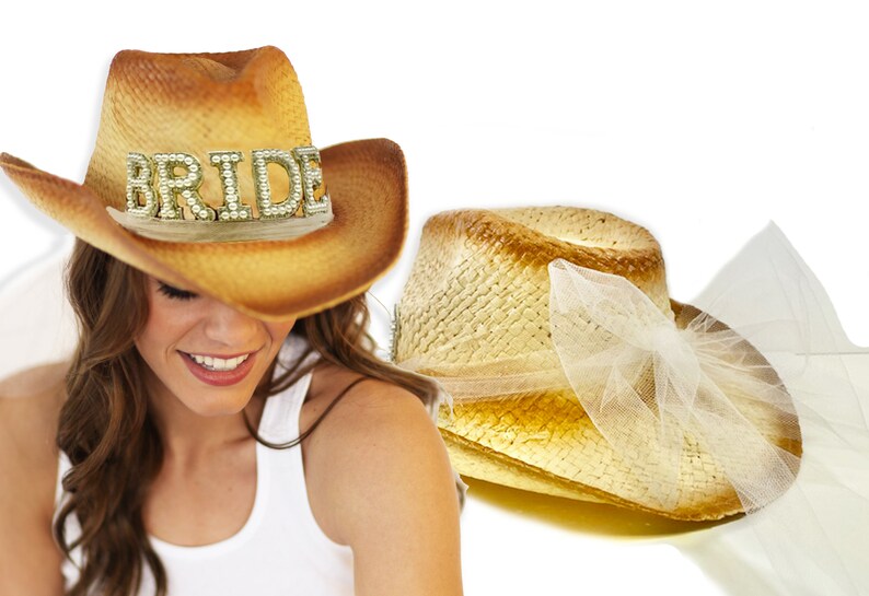 Pearl Bride Cowboy Hat Country Western Bride Hat, Straw Bride Hat, Country Wedding, Nashville Bride, Get Rowdy, Lets Get Nashty, Nash Bash image 2