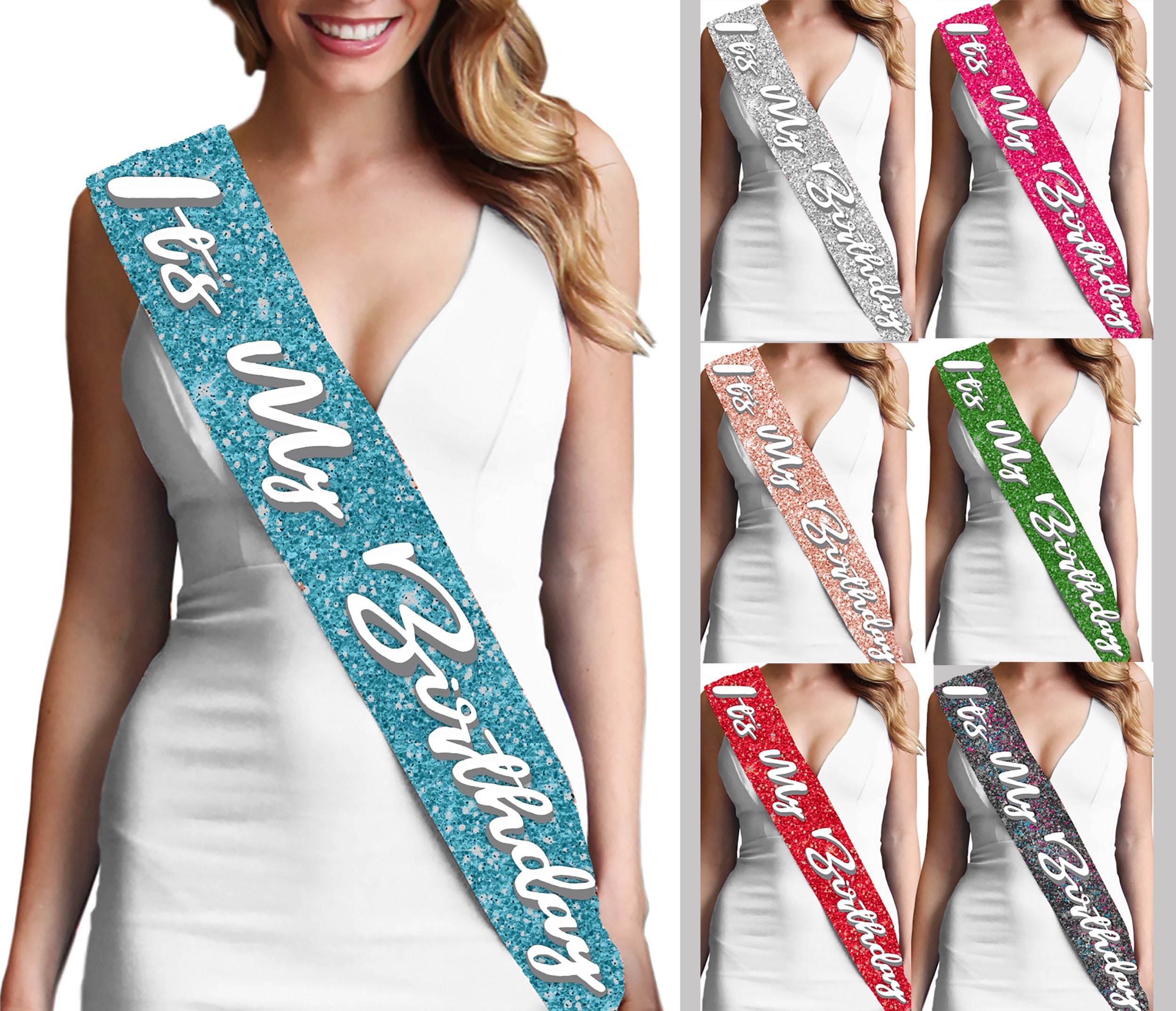 GLITTER BIRTHDAY SASH Birthday Sash It's My Birthday Etsy UK