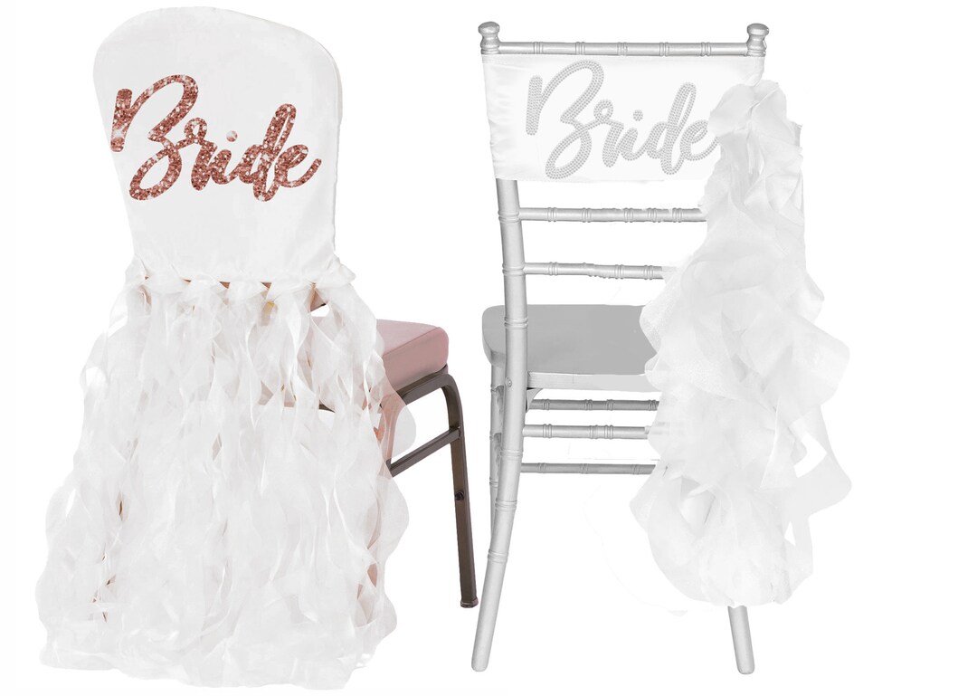 Bride Wedding Chair Glam Bride Chair Cover Bride Gifts Etsy