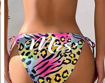 Bridal Bathing Suit • Animal Print Mrs. Bikini • Floral Bride Swimsuit • Bridal Honeymoon Bikini • Bridal Bathing Suit • LAST CHANCE