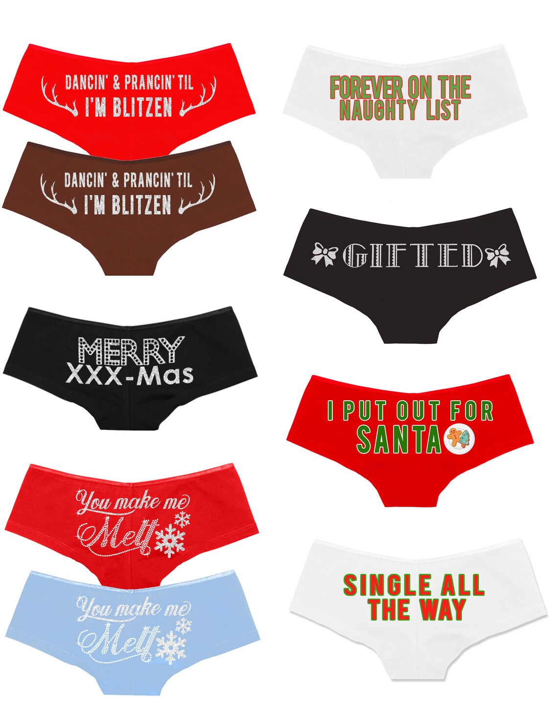 Christmas Panties Holiday Gift Xmas Underwear Christmas | Etsy