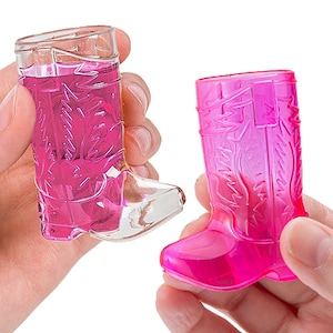 8 Country Western Shot Glass • Cowgirl Shot Glass • Plastic Boot Shaped Shot Glass