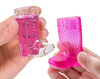 8 Country Western Shot Glass • Cowgirl Shot Glass • Plastic Boot Shaped Shot Glass