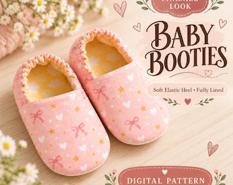Patron de couture PDF pour chaussons bébé, chaussures réversibles pour bébé de 0 à 18 mois, format A4 ou US Letter, patron pour débutants