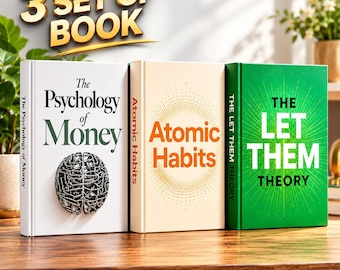 Coffret de 3 livres de développement personnel : Atomic Habits, Psychology of Money, The Let Them Theory, Livres de croissance personnelle