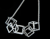 Cinq Cubes collier - en argent Sterling