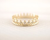 Gold/ Silver/ Pink-gold  CZ Crown Ring